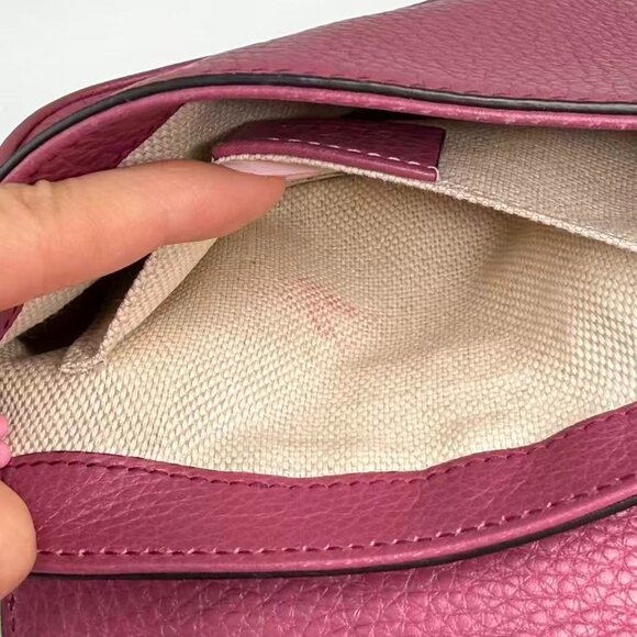 Gucci GG Logo Pink Soho Chain Shoulder Bag Crossbody with Tassel Detailing - Picture 10 of 10